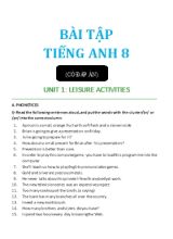 Bài tập Tiếng anh 8 cả năm sách thí điểm (Có đáp án chi tiết)